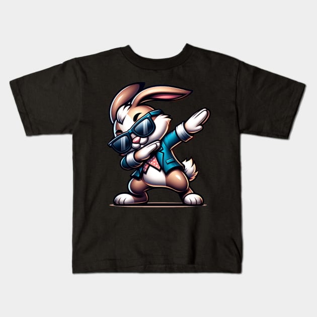 Dabbing Easter Bunny Kids T-Shirt by FromHamburg